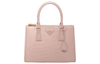 PRADA Galleria Killer Bag Crocodile Leather Shoulder Bag Crossbody Bag Handbag Medium Size Women's Light Pink