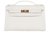 HERMES Mini Kelly Generation 1 Swift Leather Kelly Bag Handbags Regular Women's 01 Blanc Pure White