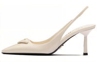 PRADA Slim Heel High Heels 7.5cm Women's White