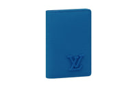 LOUIS VUITTON Cow Leather Wallet Men's Blue