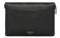 PRADA Leather Shoulder Bag Men's Black