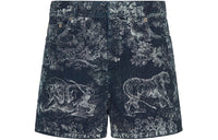 DIOR Quarterly New Products Denim Shorts Women's Dark Blue