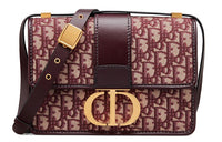 DIOR Jacquard Fabric Shoulder Bag Crossbody Bag Medium Size Women's Burgundy