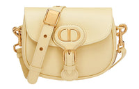 DIOR Bobby Smooth Finish Cow Leather Shoulder Bag Crossbody Bag Small Size Women's Light Yellow