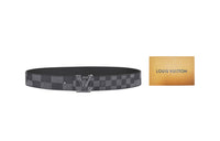 LOUIS VUITTON Smooth Buckle Leather Belts Men's Width 4cm