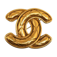 CHANEL 20th Century Plated Cc Quilted Brooch Costume Brooch