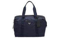 PRADA Fabric With Leather Handbags Travel Bags Large Size Men's Blue