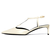 CELINE Triomphe Slim Heel High Heels 5cm Women's Milk