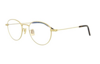 SAINT LAURENT Titanium Irregular Shape Eyeglass Frames Men's Gold