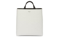 PRADA Leather Tote Bag Shopping Bag Handbag Regular Men's White