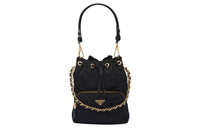 PRADA Recycled Nylon Bucket Bag, Portable Crossbody Bag, Shoulder Bag Regular Women's Black