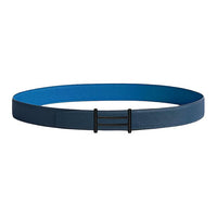 HERMES Metal Leather Belts Men's Dark Blue Width 3.2CM