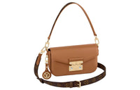 LOUIS VUITTON Cow Leather Trim With Canvas Shoulder Bag Handbag Shoulder Bag Women's Brown