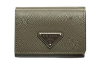 PRADA Saffiano Cow Leather Wallet Men's Olive Green