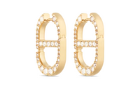 DIOR Metal, Faux Crystal Earrings Women's Gold