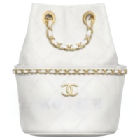 CHANEL Shiny Lambskin Handbag Women's White