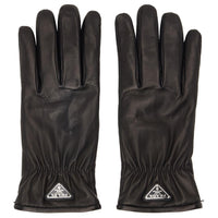 PRADA Leather Gloves Men's Black