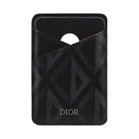 DIOR Canvas With Cow Leather Patchwork Detail Card Holder Men's Black