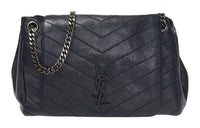 SAINT LAURENT Leather Handbag Shoulder Bag Women's Marine Blue