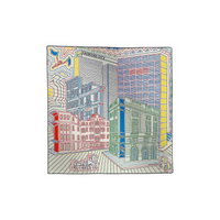 HERMES Silk Scarves Women's Blue Red/Green