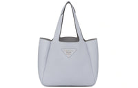 PRADA Leather Tote Bag Shopping Bag Handbag Shoulder Bag Regular Women's Light Blue