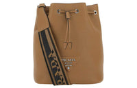 PRADA Leather Bucket Bags Shoulder Bag Crossbody Bag Women's Brown