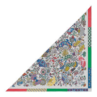 HERMES Cashmere Shawls Women's Medium Gray/Sea Blue/Multicolor