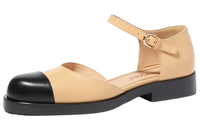 CHANEL Casual Single Shoes Women's Black Beige