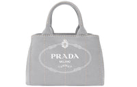PRADA Fabric Handbag Women's Light Gray