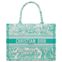 DIOR BookToteDIORIVIERA Embroidery Totes Handbags Medium Size Women's Mint Green