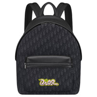 DIOR KAWS Collaboration Rider 2.0 Fabric Backpack Women's Black