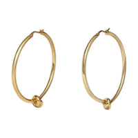 CELINE Brass Earrings Women's Gold