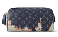 LOUIS VUITTON Dopp Kit Leather Toiletry Bags Storage Bags Men's Ink Blue