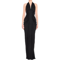 SAINT LAURENT Gathered V-Neck Maxi Dress