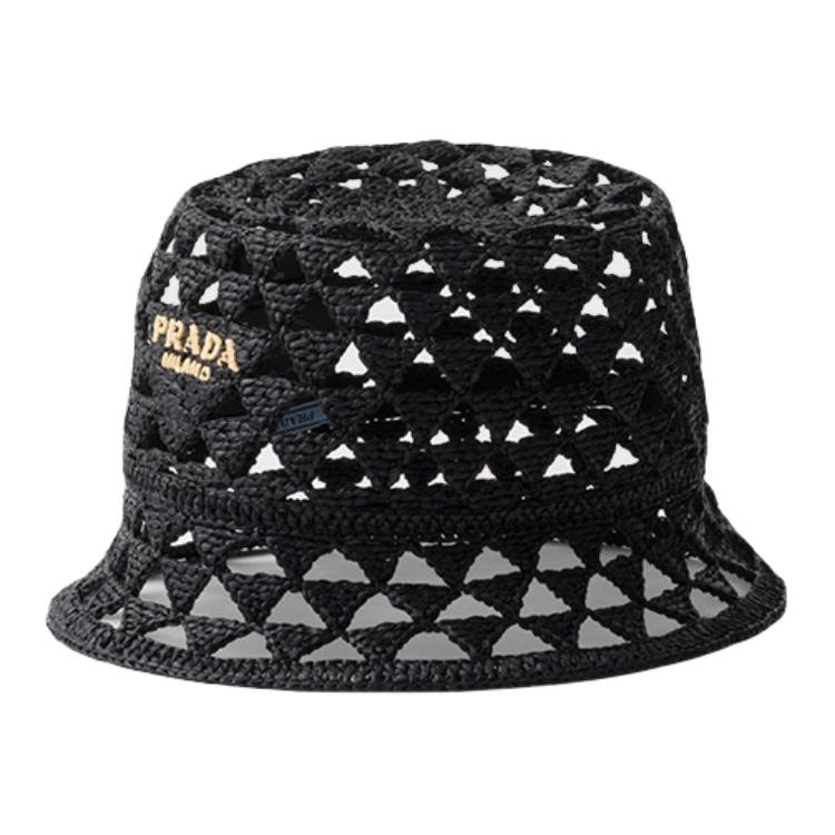 PRADA - Bucket Hats Women's Black/Tan