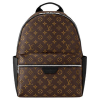 LOUIS VUITTON Discovery Coated Canvas Cow Leather Patchwork Trim Backpack Small Size Men's Brown