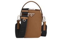 PRADA Saffiano Leather Shoulder Bag Crossbody Bag Handbag Men's Brown