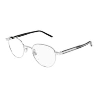 SAINT LAURENT Metal Round Eyeglass Frames Unisex Silver