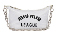 MIU MIU Spirit Fabric Handbag Women's White