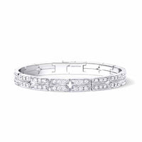 LOUIS VUITTON 18K White Gold Bangles Women's Silver