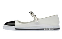 MIU MIU Flat Casual Single Shoes Women's White Black
