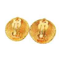 CHANEL 1980 1990 Plated Cc Clip On Earrings Costume Earrings