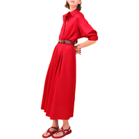 HERMES Long-Sleeved Dresses Women's Ruby
