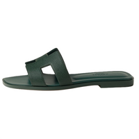 HERMES Oran Slide Slippers Women's Green