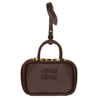 MIU MIU Leather Keychains Women's Brown