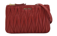 MIU MIU Sheepskin Shoulder Bag Crossbody Bag Women's Red