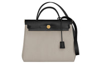 HERMES Herbag Zip Canvas With Leather Handbag Shoulder Bag Crossbody Bag Regular Women's Black/Glacier White