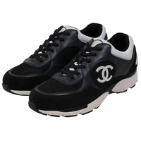 CHANEL Slip Resistant Breathable Low Top Casual Shoes Men's Black White