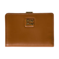 MIU MIU Cow Leather Wallet Women's Brown