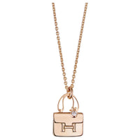 HERMES Constance 18K Rose Gold Necklaces Women's